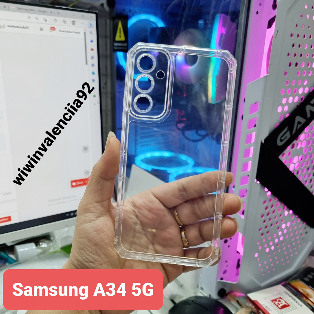 BARU TPU TEBAL [ Case KOTAK ] Samsung A14 5G A34 5G A54 5G Softcase Bening Crack/Soft Casing AirBag Anti Fall Protecth Camera/Silikon-Silicon-Silicone Glossy Transparent-Transparan Bumper KINGKONG HD SQUARE EDGE CLEAR Galaxy Original ORI Murah 5G