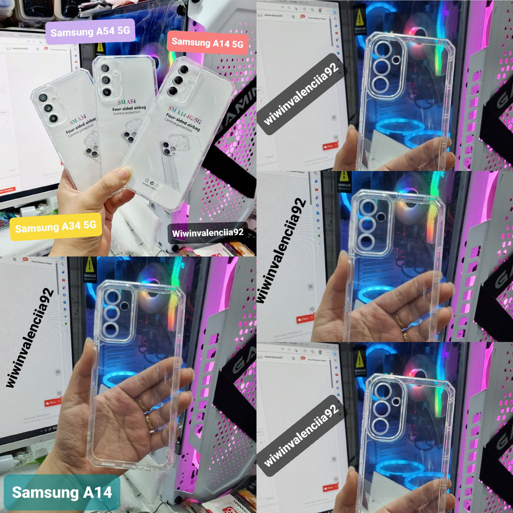 BARU TPU TEBAL [ Case KOTAK ] Samsung A14 5G A34 5G A54 5G Softcase Bening Crack/Soft Casing AirBag Anti Fall Protecth Camera/Silikon-Silicon-Silicone Glossy Transparent-Transparan Bumper KINGKONG HD SQUARE EDGE CLEAR Galaxy Original ORI Murah 5G