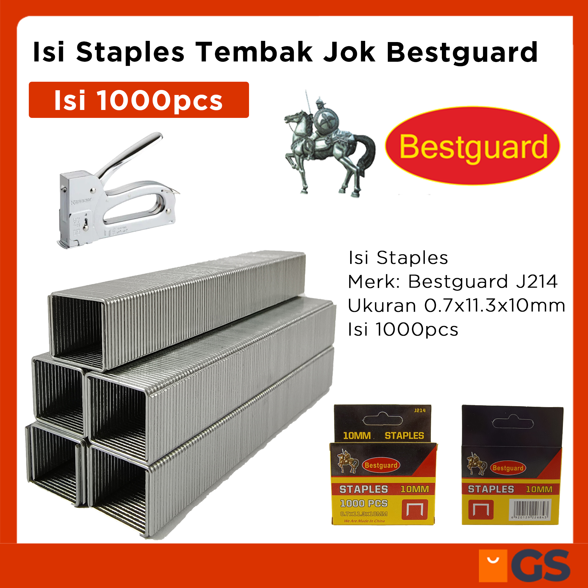 Isi Staples Tembak Jok Bestguard J214 10mm 1000pcs