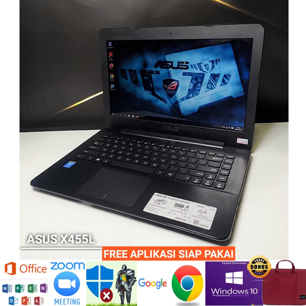 Laptop Asus x455LA intel core i3 gen 5 ram 8GB SSD 256GB/1TB/500GB - Siap pakai