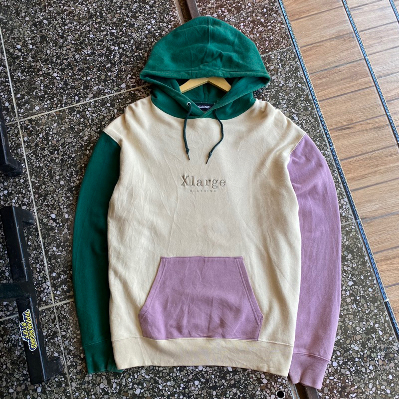 Hoodie xlarge clothing threetone - Warna creamy / joyol / lilac
