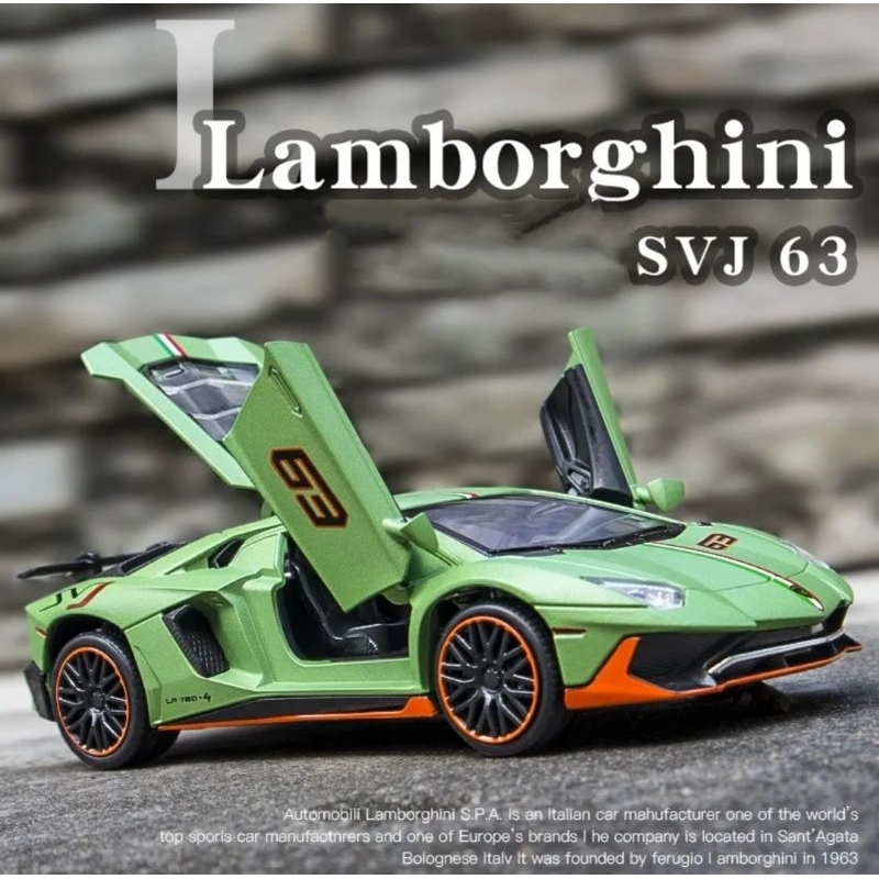 Diecast Mobil Lamborghini Aventador SV LP750-4 Miniatur Die-cast Lampu Suara SV LP780-4  Mobil Mobilan Sport Lamborghini LP770-4 Centenario Lamborghini Sian Skala 1:32