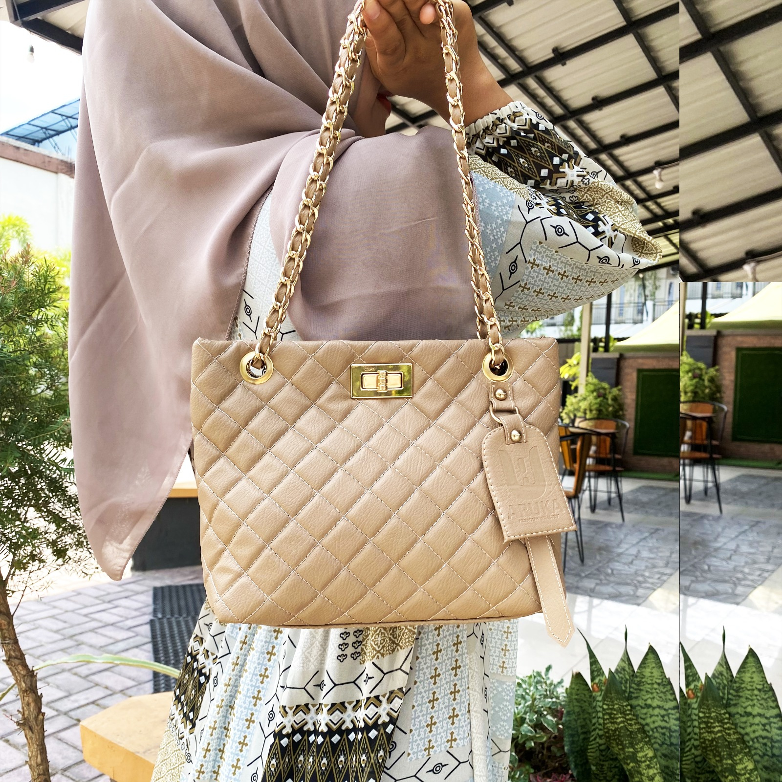 TAS ARUKA MINI EDITION GOLD - FREE HAND BAG - TAS PAKETAN SELEMPANG WANITA