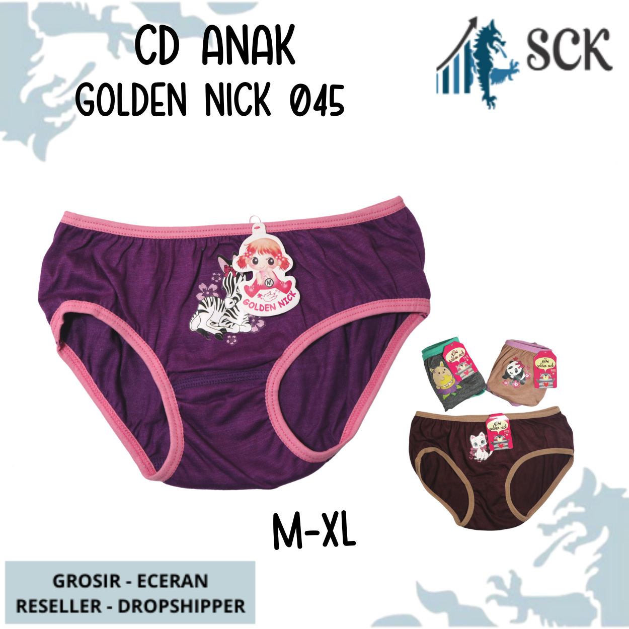 [ISI 1] CD GOLDEN NICK 045  / Celana Dalam Warna Gelap Bahan Katun / Pakaian Dalam Anak Perempuan - sckmenwear GROSIR