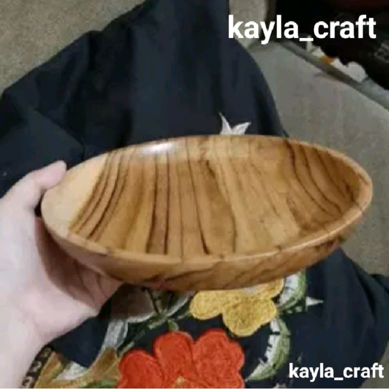 piring kayu jati, piring saji kayu jati, piring makan kayu jati, ukuran 30cm