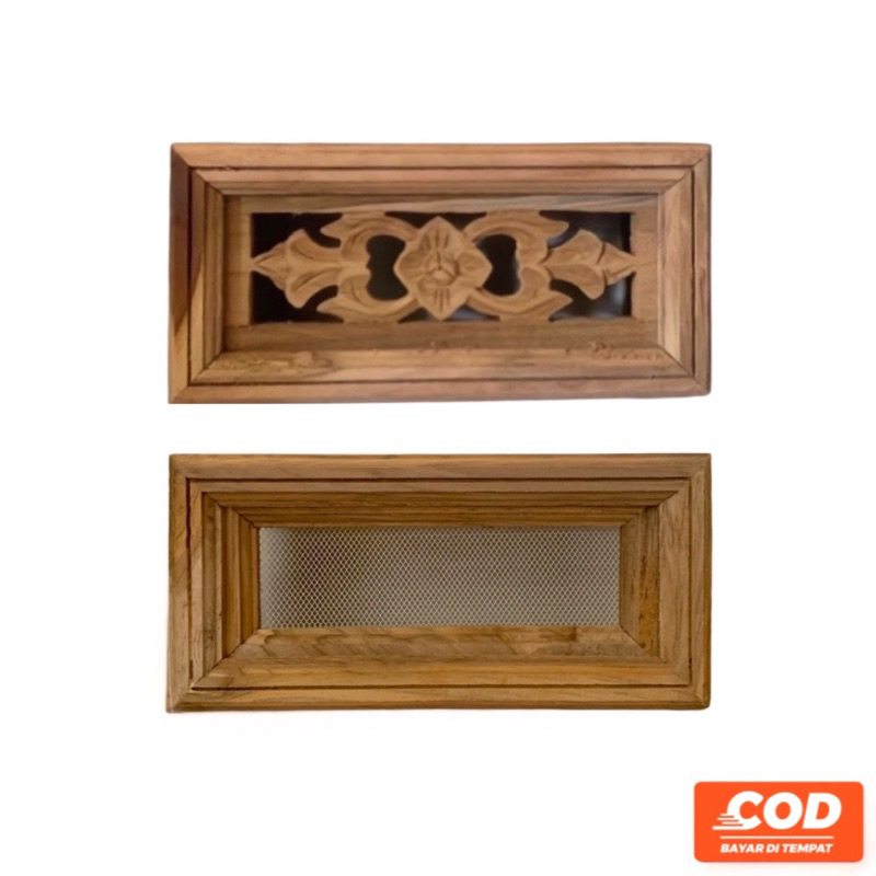 (10 x 25) Loster Box Kayu Fentilasi Angin Jati / Mahoni Ventilasi Udara Kawat Nyamuk