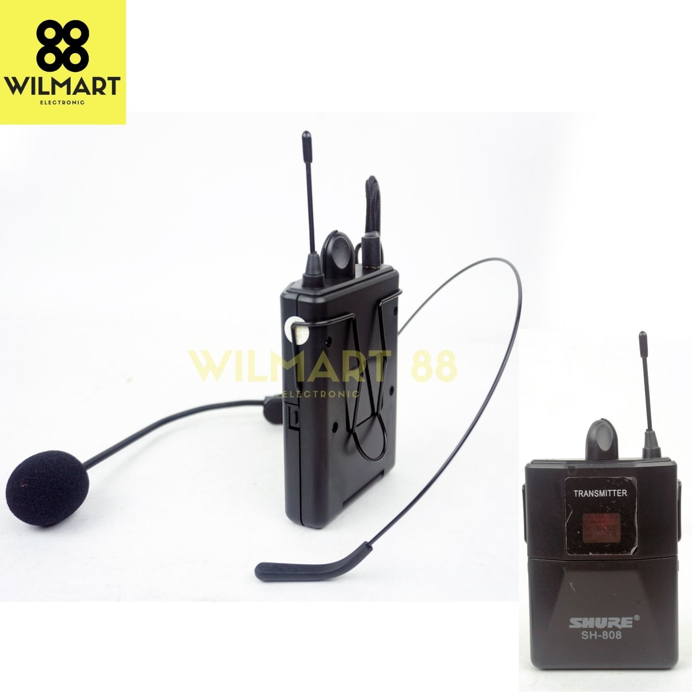 Professional Microphone SH-808 - Mic Jepit &amp; Bandul Wireless SH 808 - Jack , 2 Jenis Mic Bandul / Jepit , Transmitter Wireless, Jack HomeBaterai Litium Tanpa Wayar