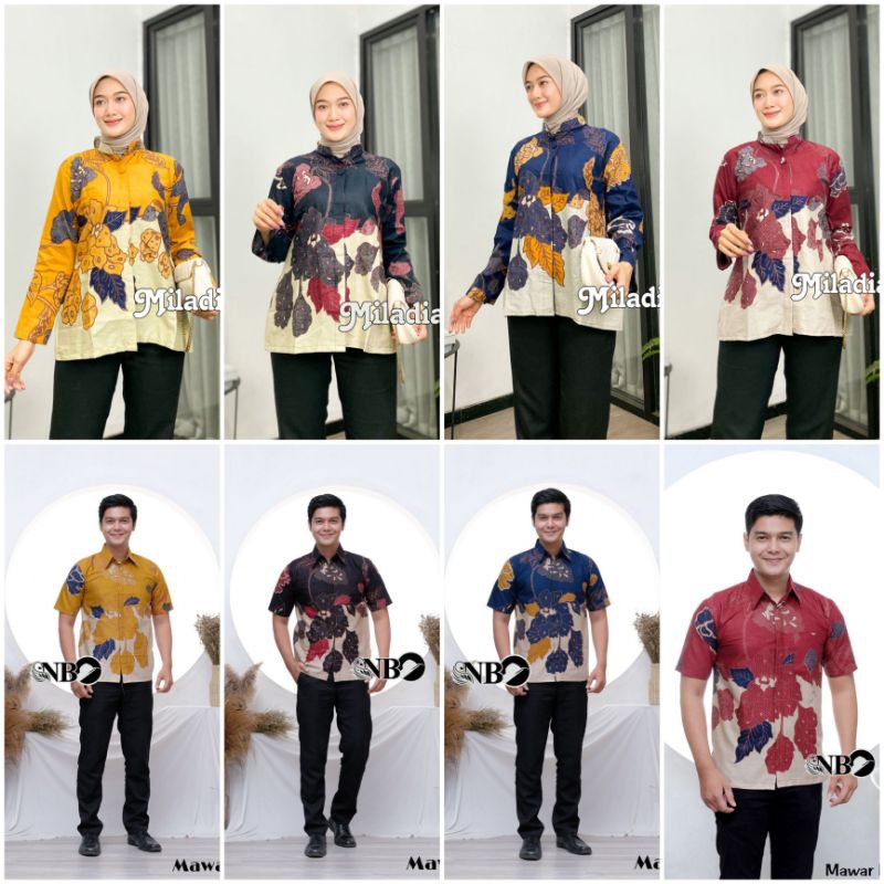 Baju Batik Wanita Batik Atasan Blus Kancing Lengan Panjang