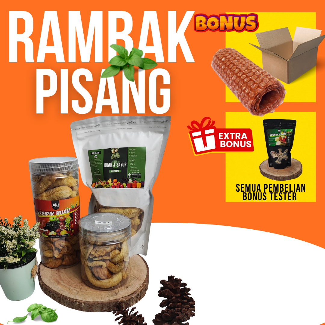 

Rambak Kering Keripik Banana Pisang Manis Kripik Buah Premium Rasa Pisang Asli 100gr 200gr kiloan reseller welcome