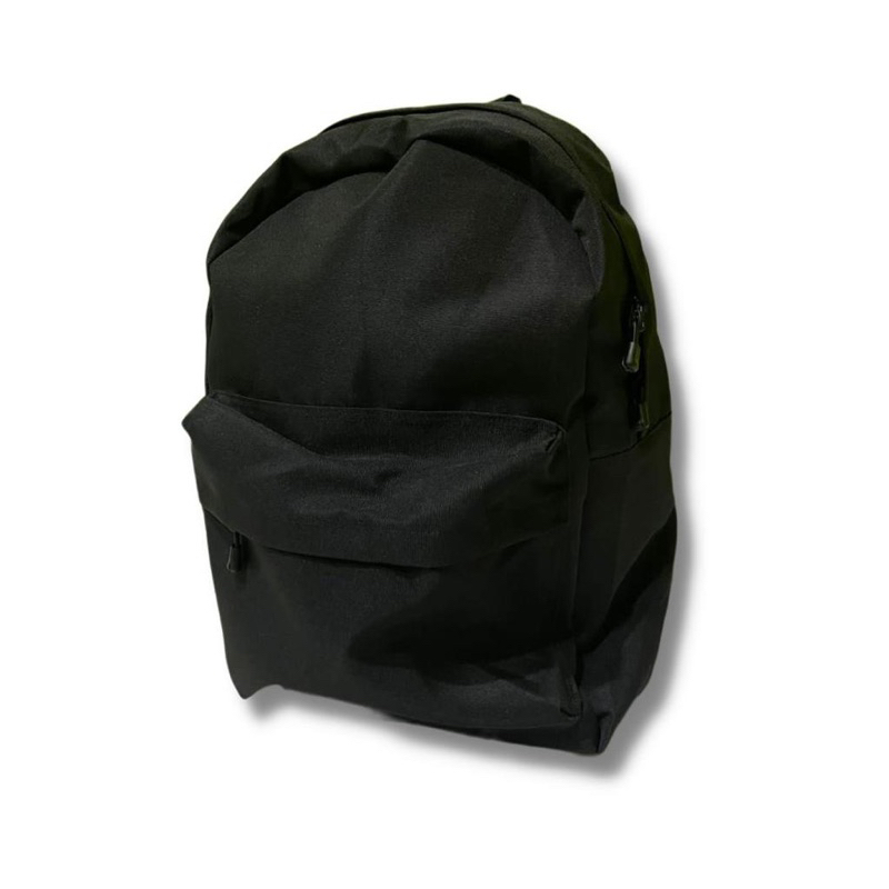 Tas Sekolah Backpack Basic Black Hitam Bag