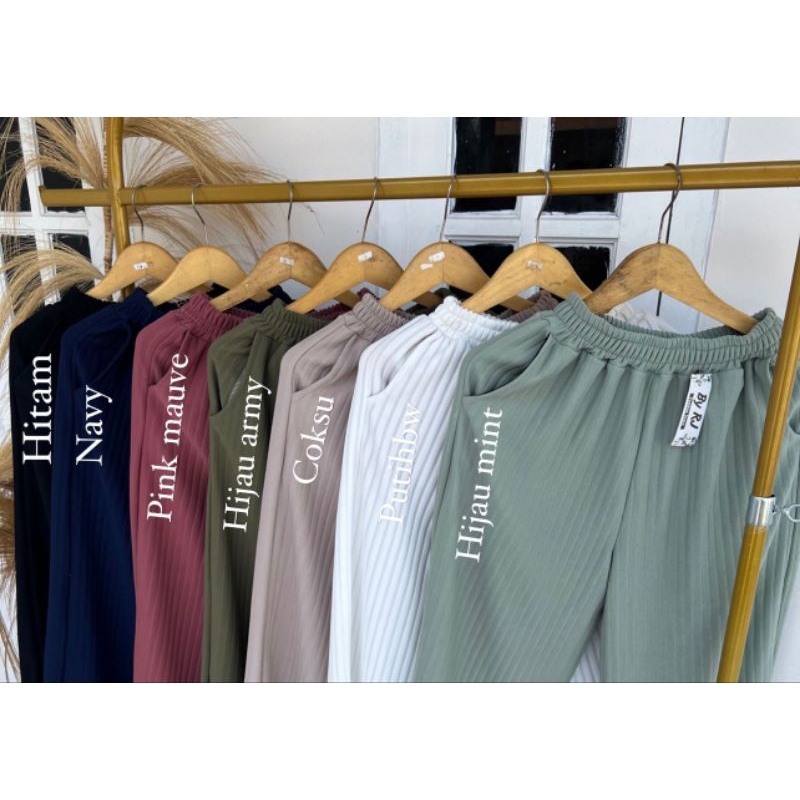 Celana Kulot Knit Premium Murah Berkualitas Kulot Knit Hornet Premium - Long Cullote Meera Pants - Korean Loose Pants Trousers Wanita - Loungewear - Celana Kulot Jumbo XXL XXXL Perempuan Murah Berkualitas