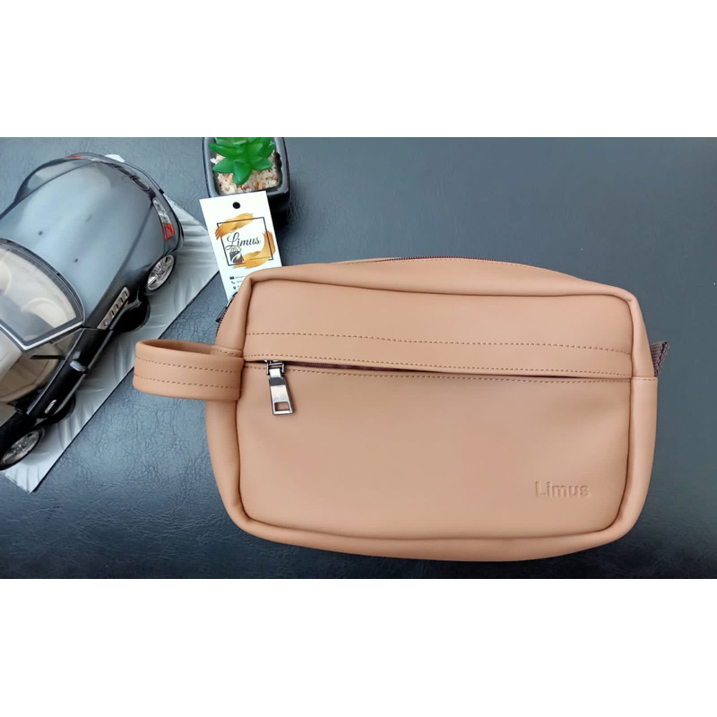 Tas kulit sintetis multi guna simple pouch pria wanita serba guna