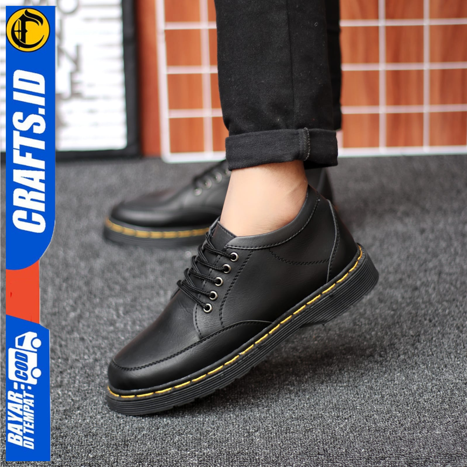 Sepatu Formal Pantofel Docmart Low Boots Kerja Pria Crafs Ramos