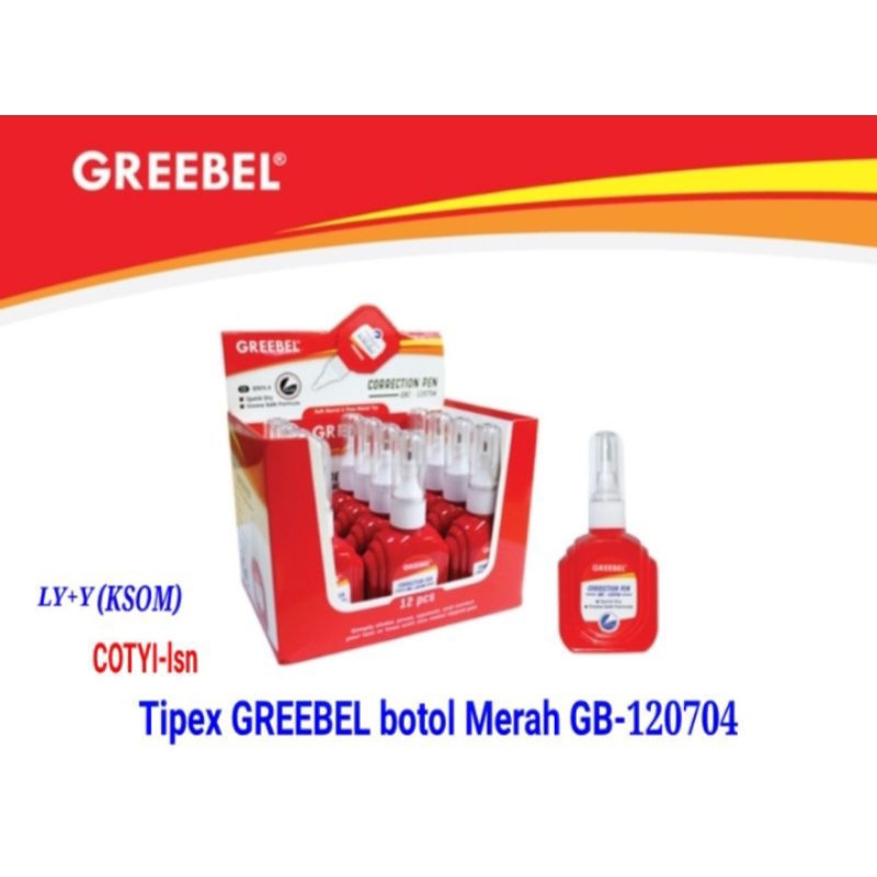 

Tipex Correction Pen Greebel Botol Merah Metal Tip