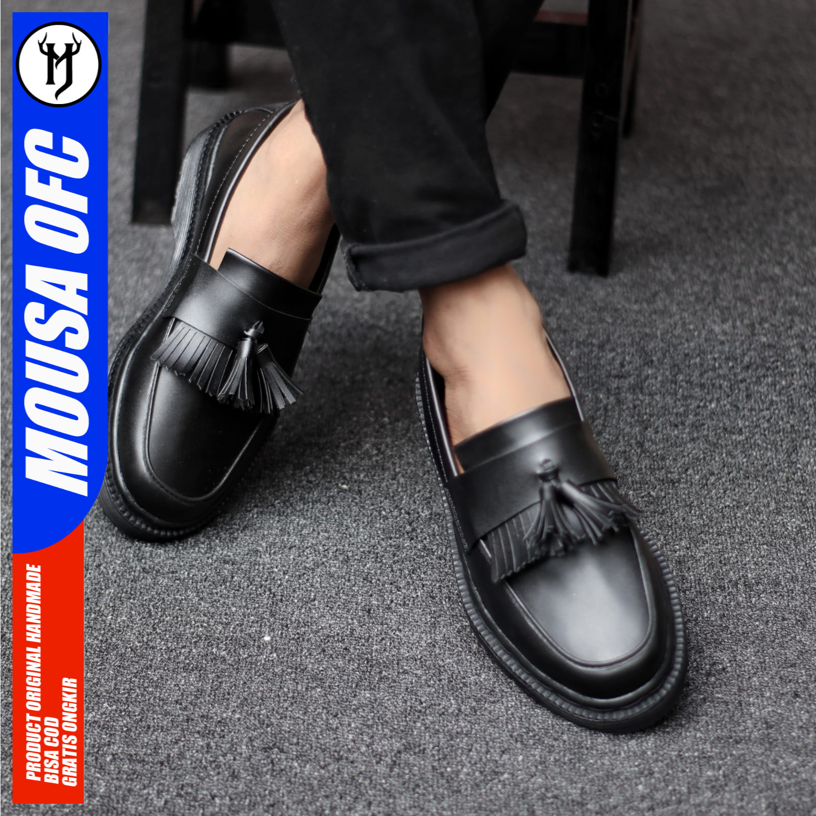 Sepatu Pria Docmart Loafers Casual Formal Kerja Pria Smile Mousa