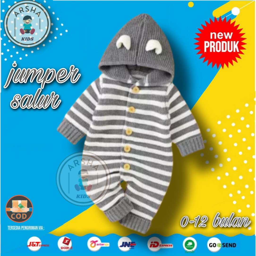 JUMPER BAYI BAJU JUMPER RAJUT ANAK LAKI LAKI PEREMPUAN SALUR BODYSUIT BABY BARU LAHIR PREMIUM