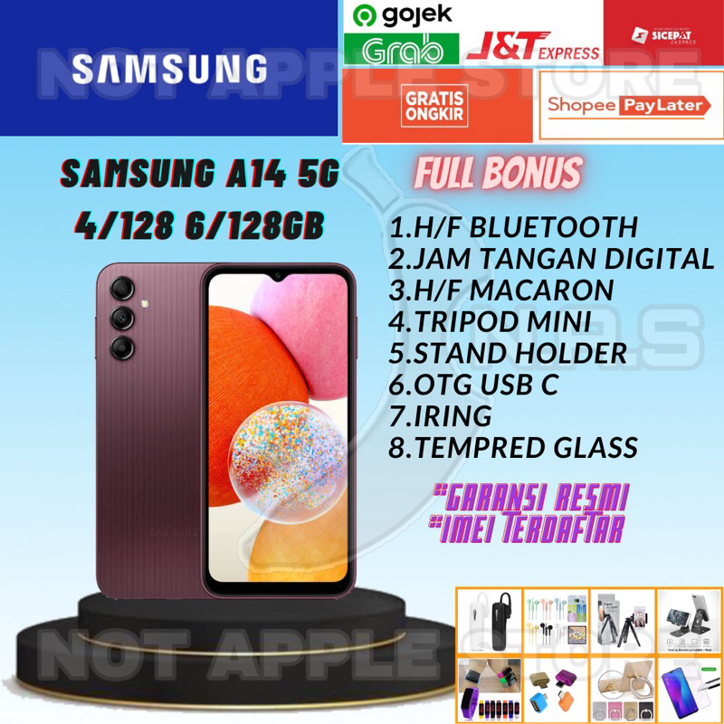 SAMSUNG A14 5G RAM 4/128GB 6/128GB NEW BARU GARANSI RESMI