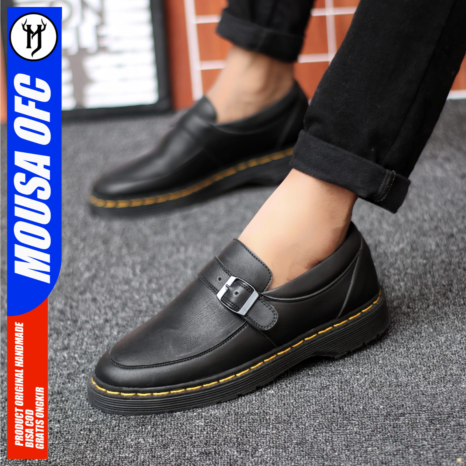 Sepatu Pria Docmart Loafers Kulit Pu Formal Kerja Pria Elder Mousa