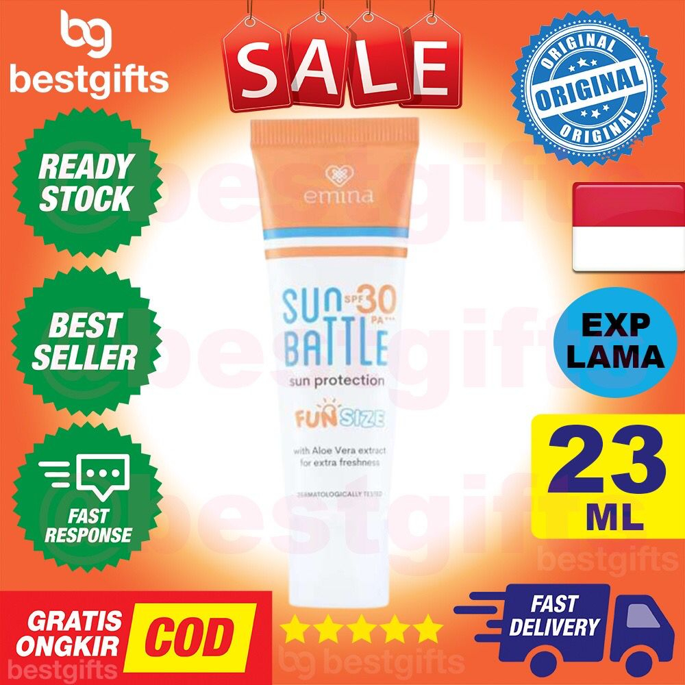 NUZ EMINA SUN BATTLE SPF 30 PA+++ SUNSCREEN PELINDUNG DARI SINAR MATAHARI 23 ML-2