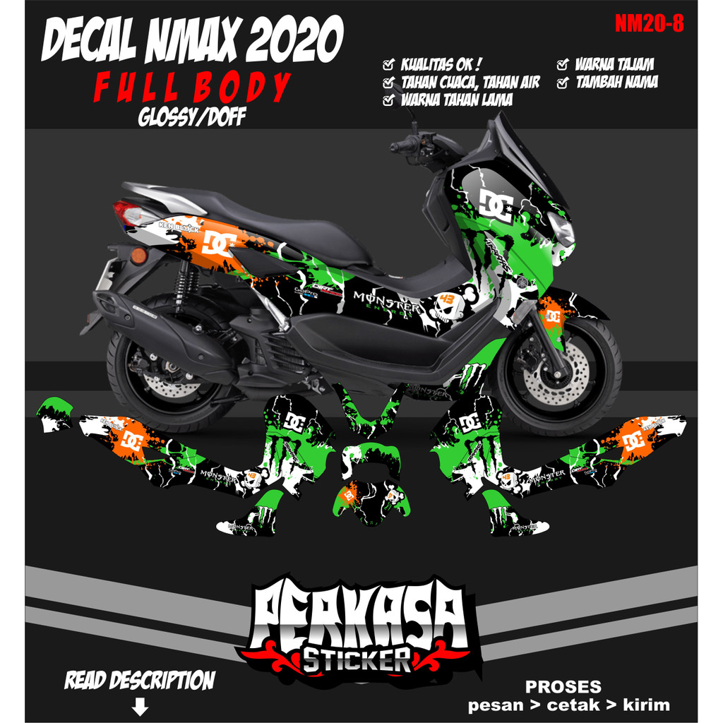decal Nmax 2020 full body monster energy keren (NM20-8) -PERKASA STICKER-