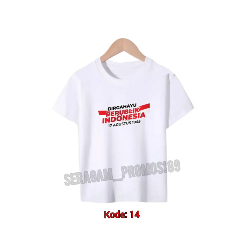 Kaos 17 AGUSTUS DIRGAHAYU INDONESIA ANAK-ANAK / KAOS INDONESIA ANAK LAKI-LAKI / KAOS HUT RI ANAK USIA 2TH-10TH