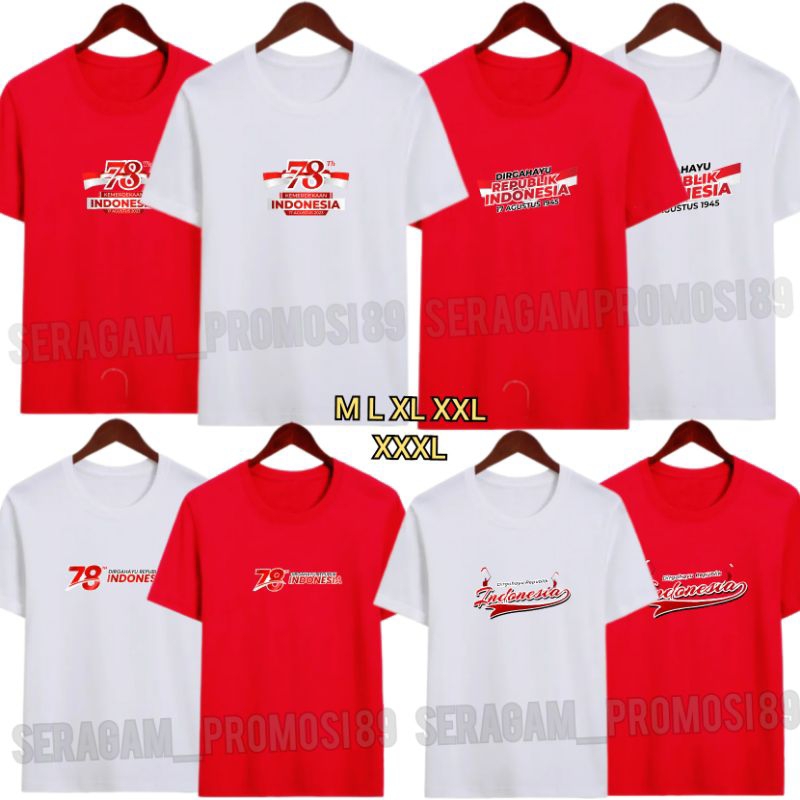 KAOS DIRGAHAYU INDONESIA DEWASA M L XL XXL XXXL / KAOS KEMERDEKAAN INDONESIA PRIA / KAOS 17 AGUSTUS / KAOS INDONESIA UNISEX