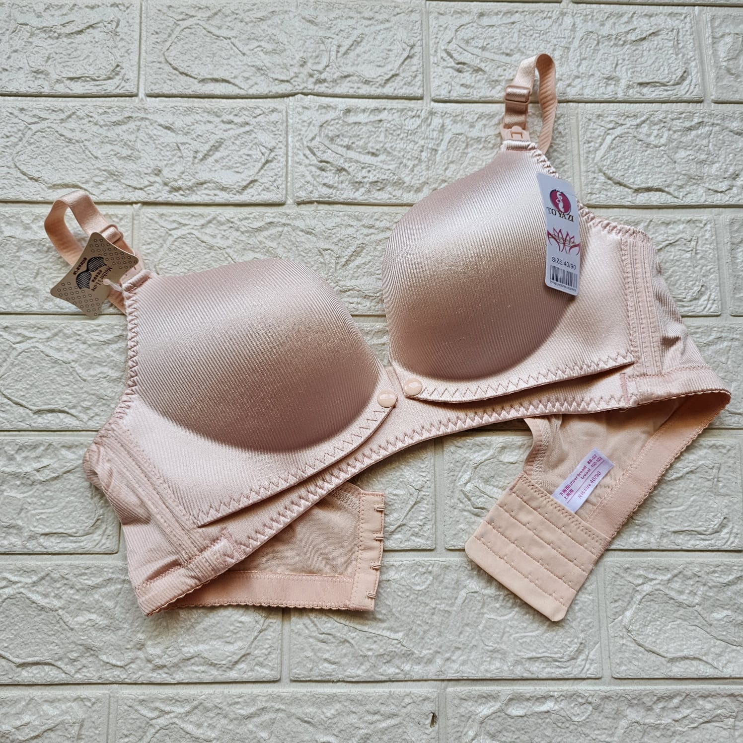 Bra bh menyusui maternity cup C glossy size 36-42 kait 4 kancing 2 in 1 toyazi - 2505