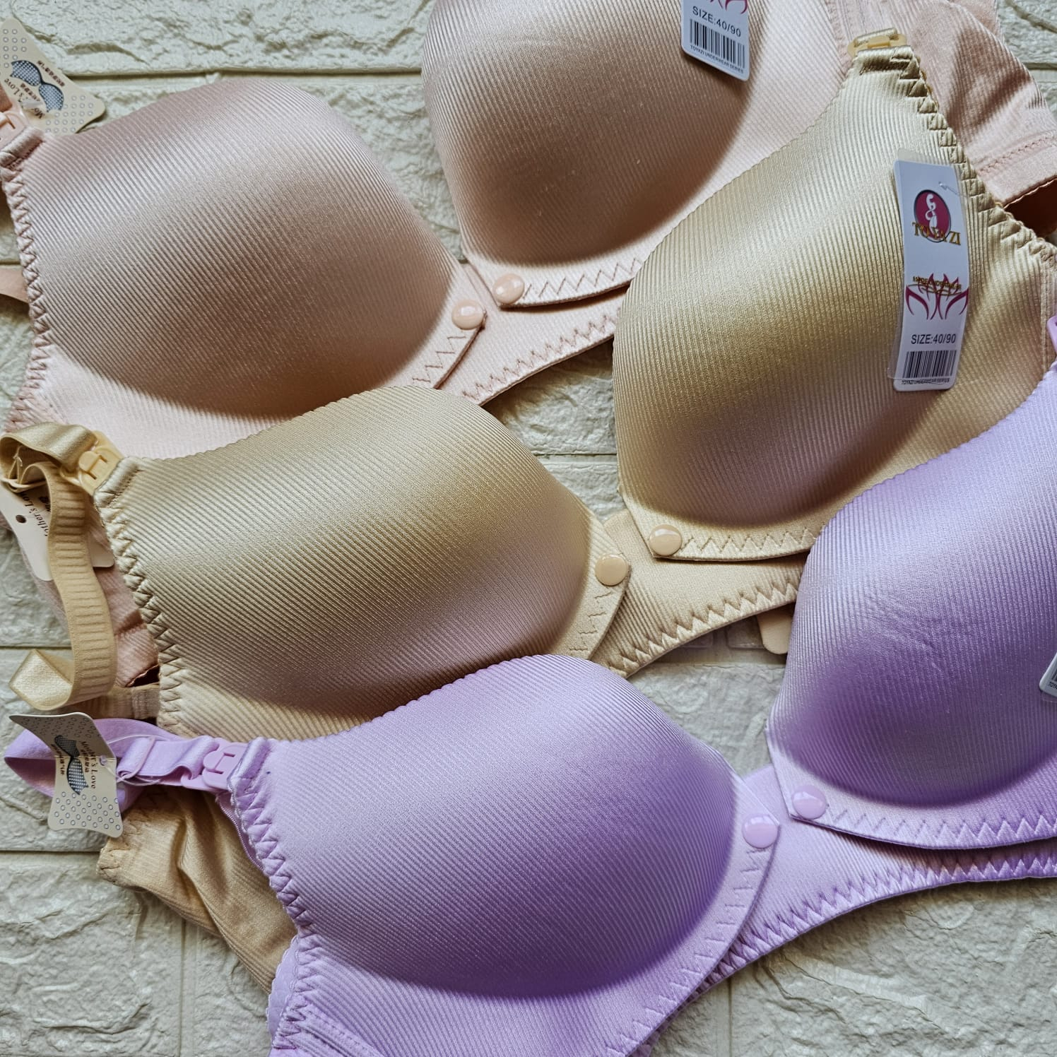 Bra bh menyusui maternity cup C glossy size 36-42 kait 4 kancing 2 in 1 toyazi - 2505