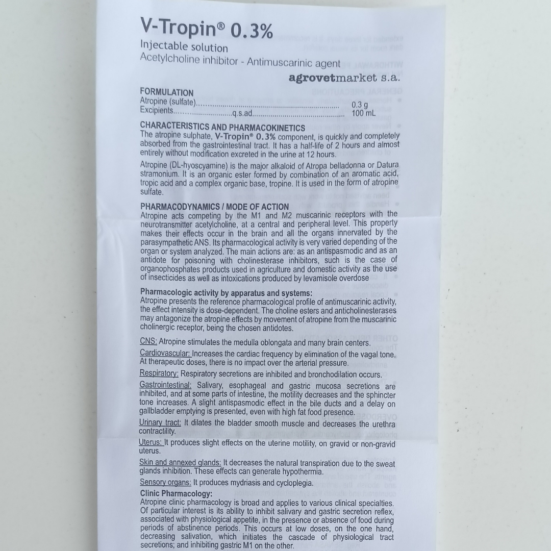 V TROPIN 0.3% 50 ml | ATROPIN Hewan Sapi Anjing Kucing Kambing | Vitropin Vtropin V-Tropin