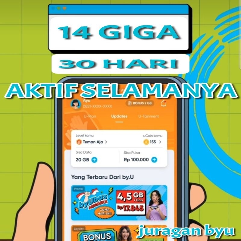 [ BISA COD ] Kartu perdana byu sudah ada kuotanya unlimited untuk 7 hari / kartu byu unlimited