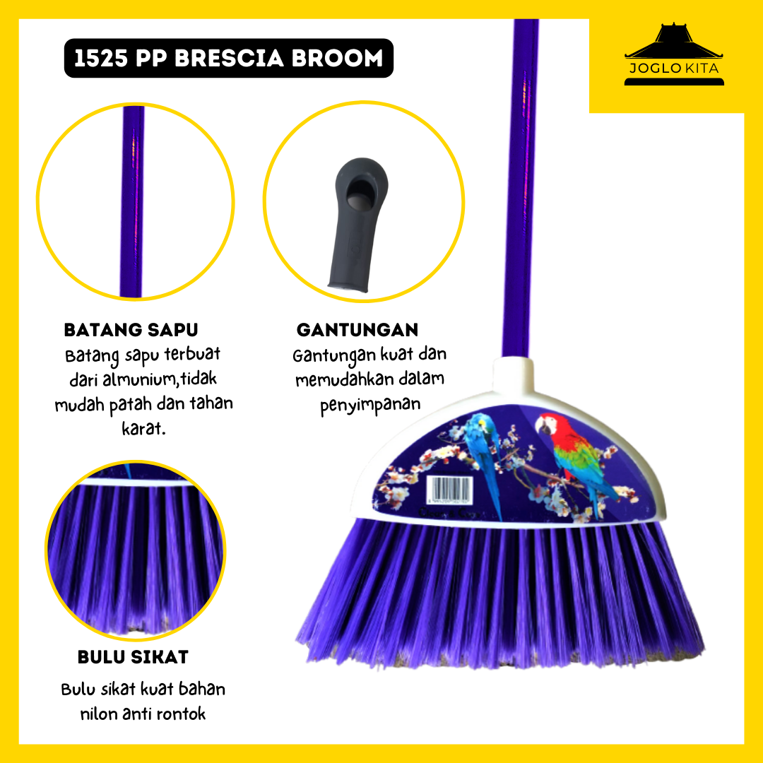 Sapu Lantai / Sapu Plastik / Sapu Panjang / Sapu Clean & Care Brescia 1525 PP / Sapu Plastik Bagus /