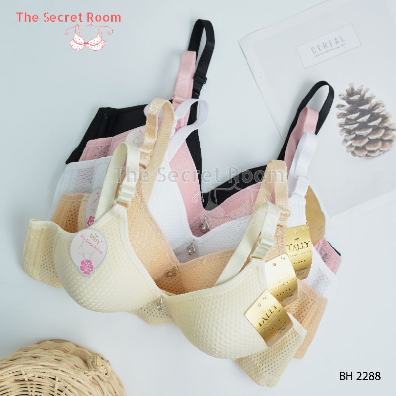 TALLY BRA BH 2288 I CUP B I BUSA TIPIS I TANPA KAWAT I KAIT 3 I SIZE 38 - 44