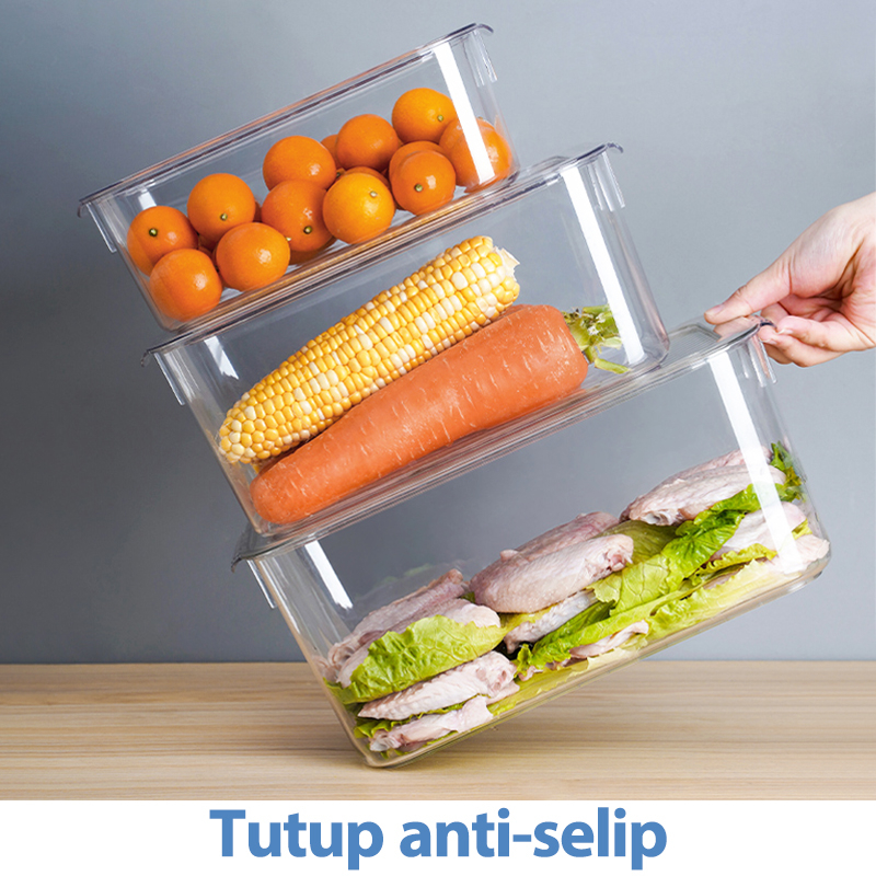 Letyeah &amp; Kaizenliving Kotak Penyimpanan Kulkas Makanan Untuk Wadah Sayur Buah Organizer Multifungsi Food Storage Box