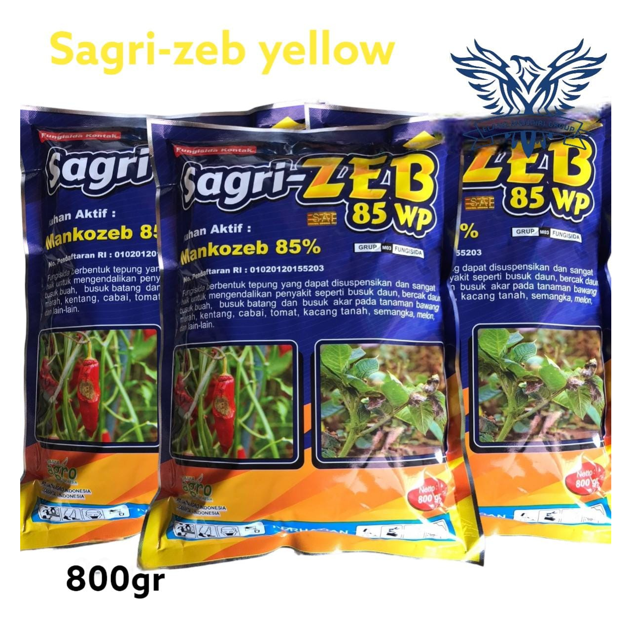 Sagrizeb Sagri zeb Kuning 85WP 800gr Mankozeb 85 WP Fungisida Pengendali Busuk Pada Tanaman DITHANE/YOOZEB