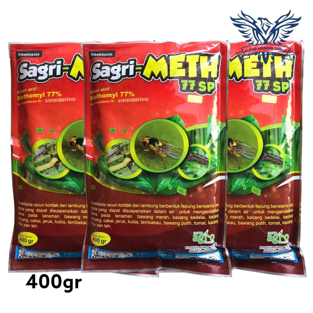 SAGRI-METH 77SP 400gr Insektisida Methomyl 77% Mengendalikan Hama Ulat Dan Telur Pada Tanaman Dumil Lannate