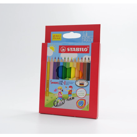 

STABILO Swans Colored Pencils 12+1 pcs / SPECIAL EDITION / Pensil Warna isi 12+1 pcs Pendek