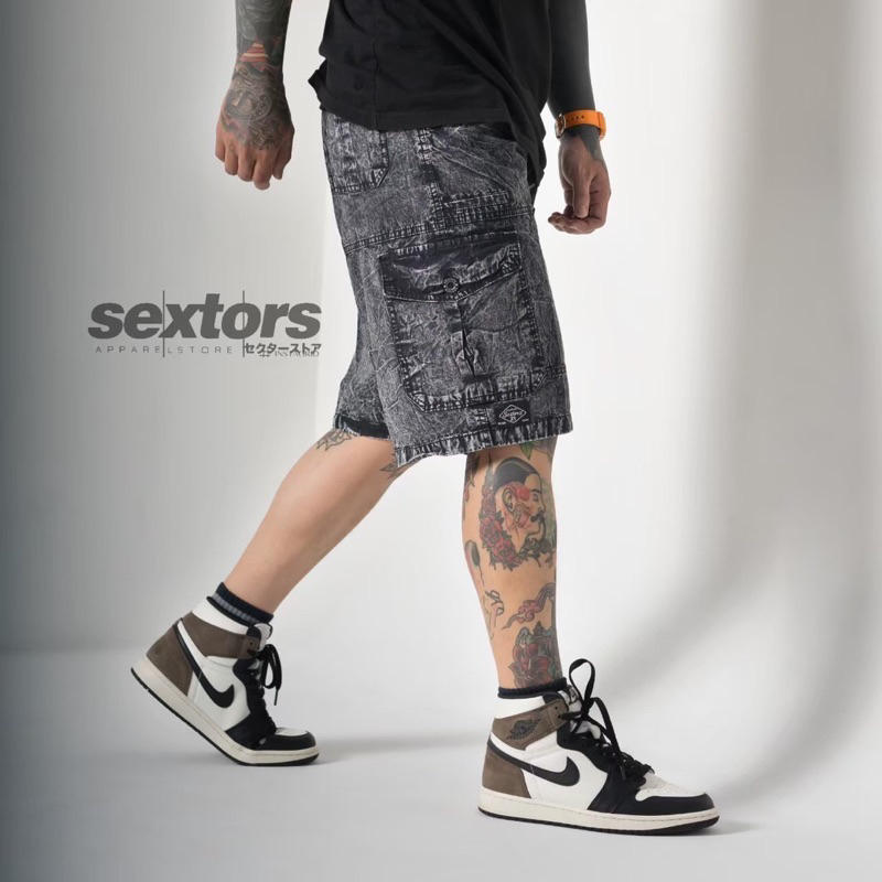 Celana Cargo Pendek Sextor Celana Cargo Pendek Black Sandwash Celana Cargo Pendek Jeans