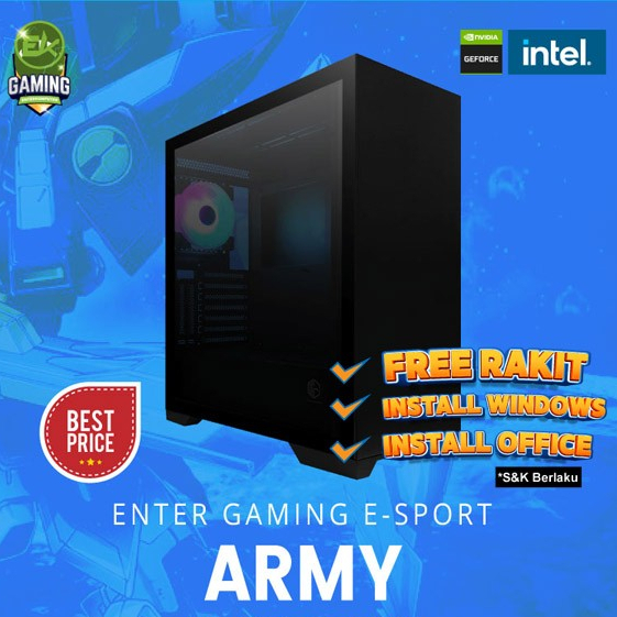 Paket Rakitan EnterKomputer Gaming E-Sports Army