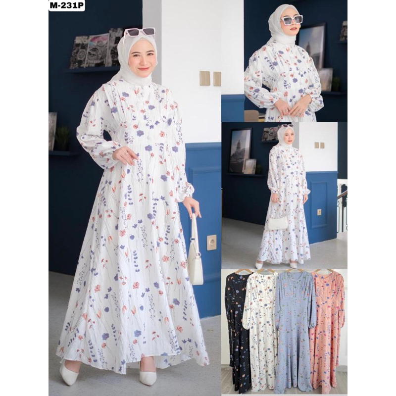 GAMIS CRINKLE PREMIUM BUNGA BUNGA IMPORT