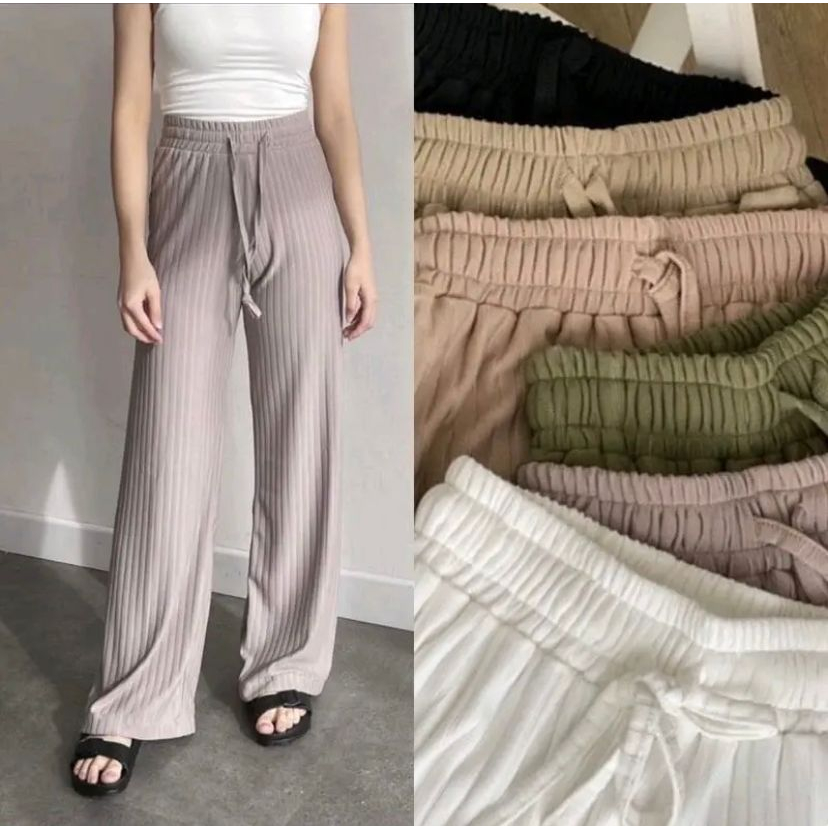 Hornet Knit Pant / Celana Kulot Highwaist Termurah / Kulot Rajut Tebal Super Jumbo