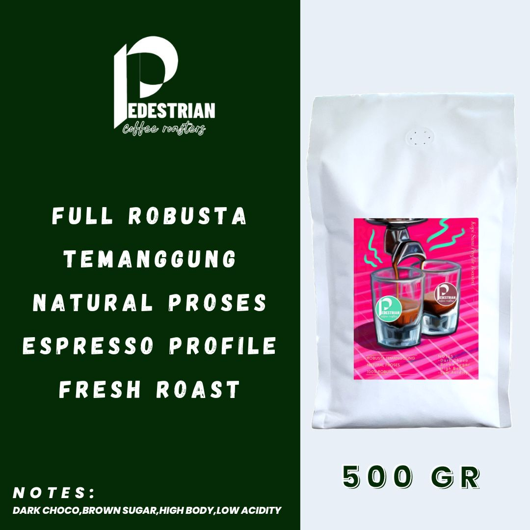 

Biji Kopi Full Robusta Natural 500 gr - Espresso Roast Profile - Kopi Susu