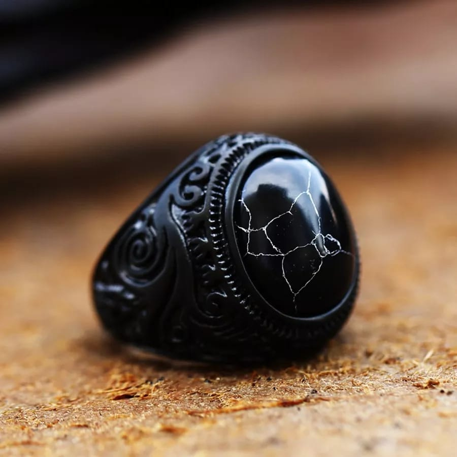Cincin Pria Batu pirus hitam