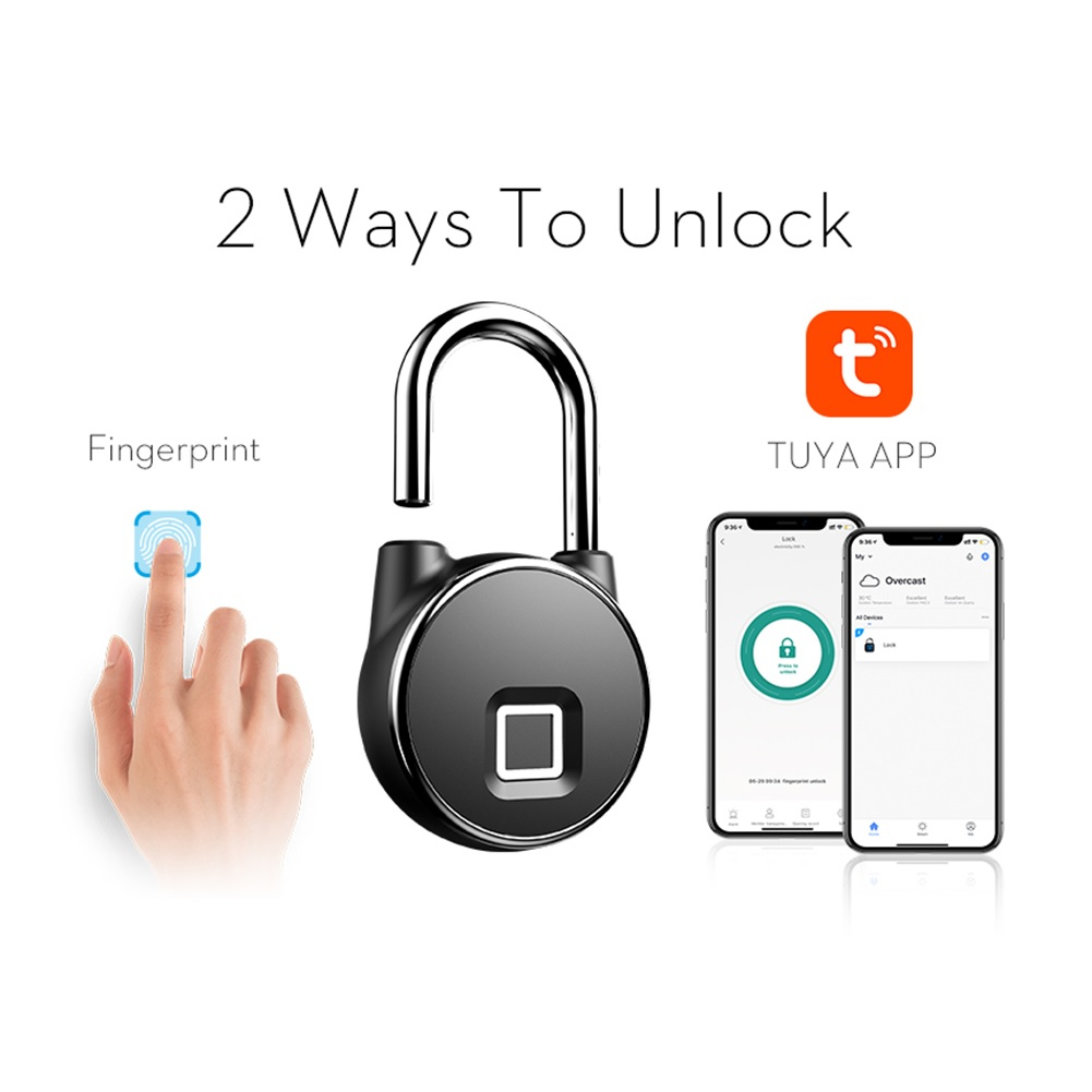 P22 - TUYA Smart Keyless APP Bluetooth Fingerprint Anti-Theft Padlock