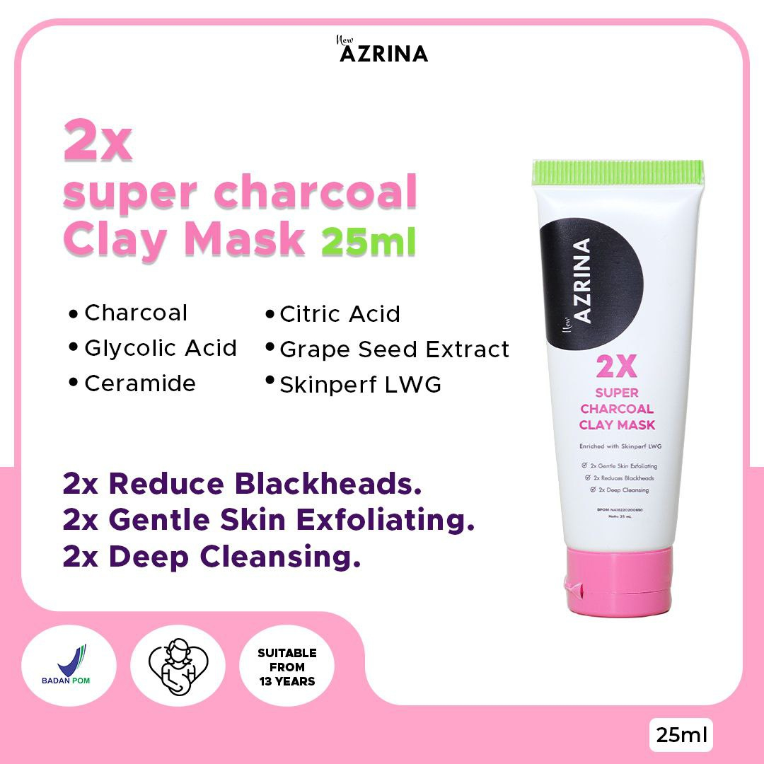 Ready Azrina 2x Super Charcoal Clay Mask 25ml