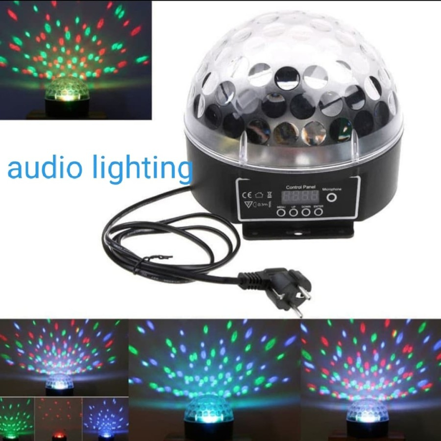 lampu disco bola - LED magic ball dmx + sensor suara