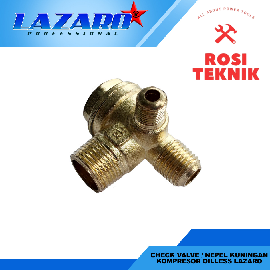 LAZARO Check Valve / Nepel Kuningan Kompresor Oiless LAZARO