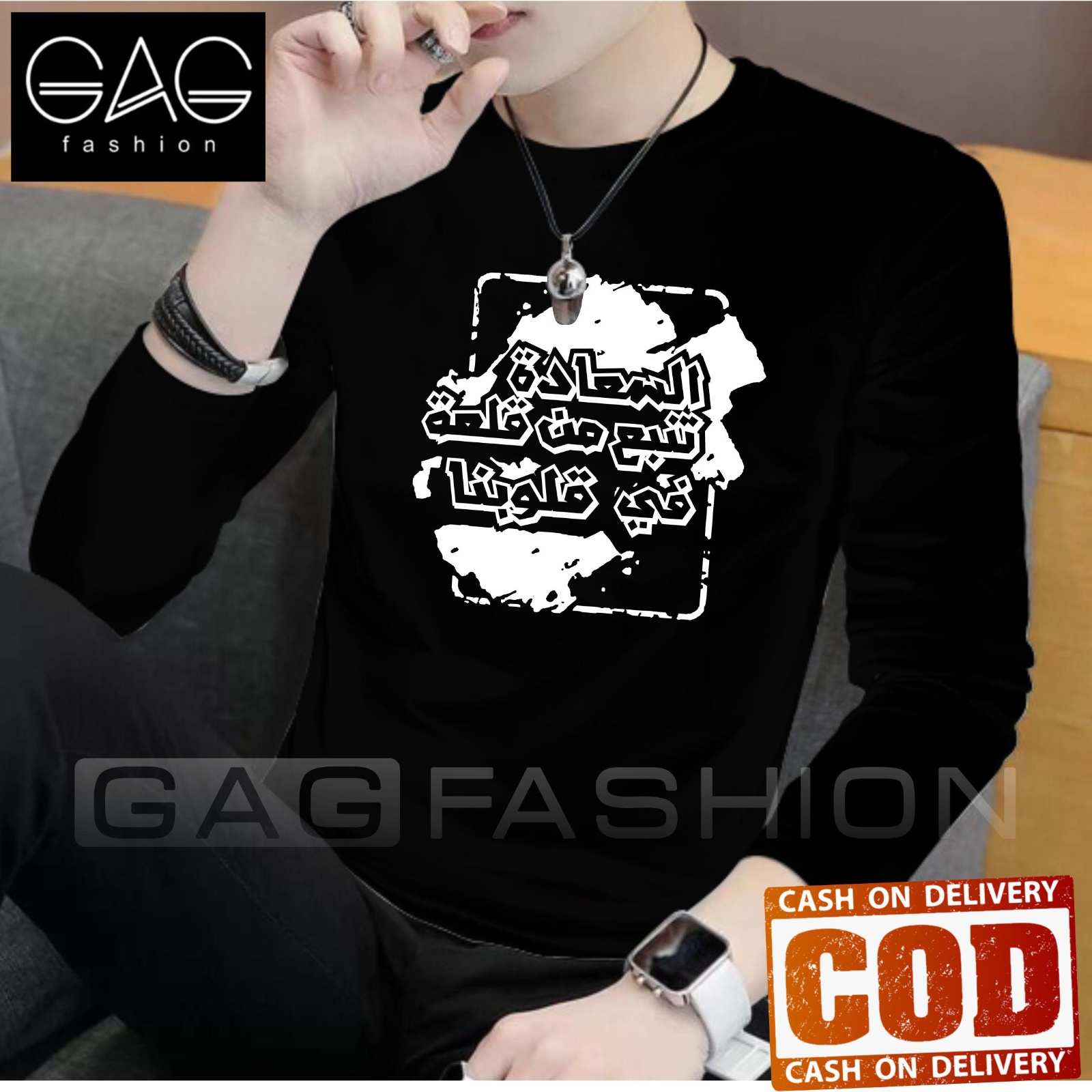 Kaos SANTRI TULISAN ARAB  -Kaos Santri Salafy/KD037 Kaos Pria/Wanita