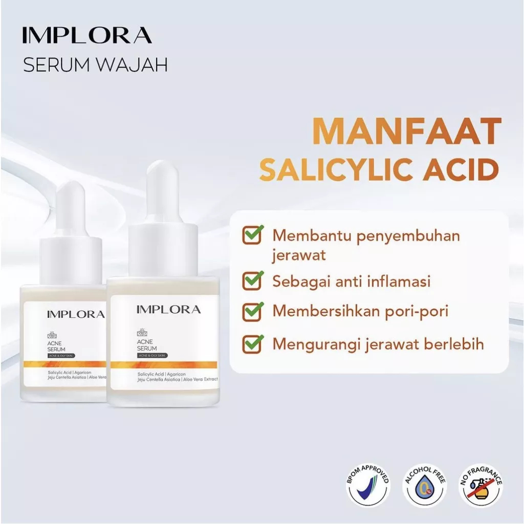 IMPLORA Serum 20ML | Luminous Brightening | Acne Jerawat | Peeling Exfoliating | Liporetinol | Bakuchiol | Salmon DNA | Birdnest Nourish | Midnight | Hydrating | Meningkatkan Elastisitas Kulit dan sebagai Antioksidan | Halus &amp; Glowing