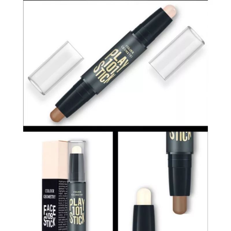 ( ecer ) LAMEILA Colour Geometry Face 109 Stick Contour Duo CONCELEAR STIK MAYBELINE / MAYBELINE FIT ME CONCELEAR STICK