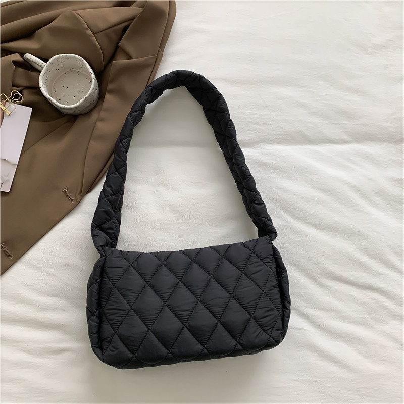 Noya Bag Shoulder Bag Puffy Bag Wanita Fashion Plaid Korea Tote Bag